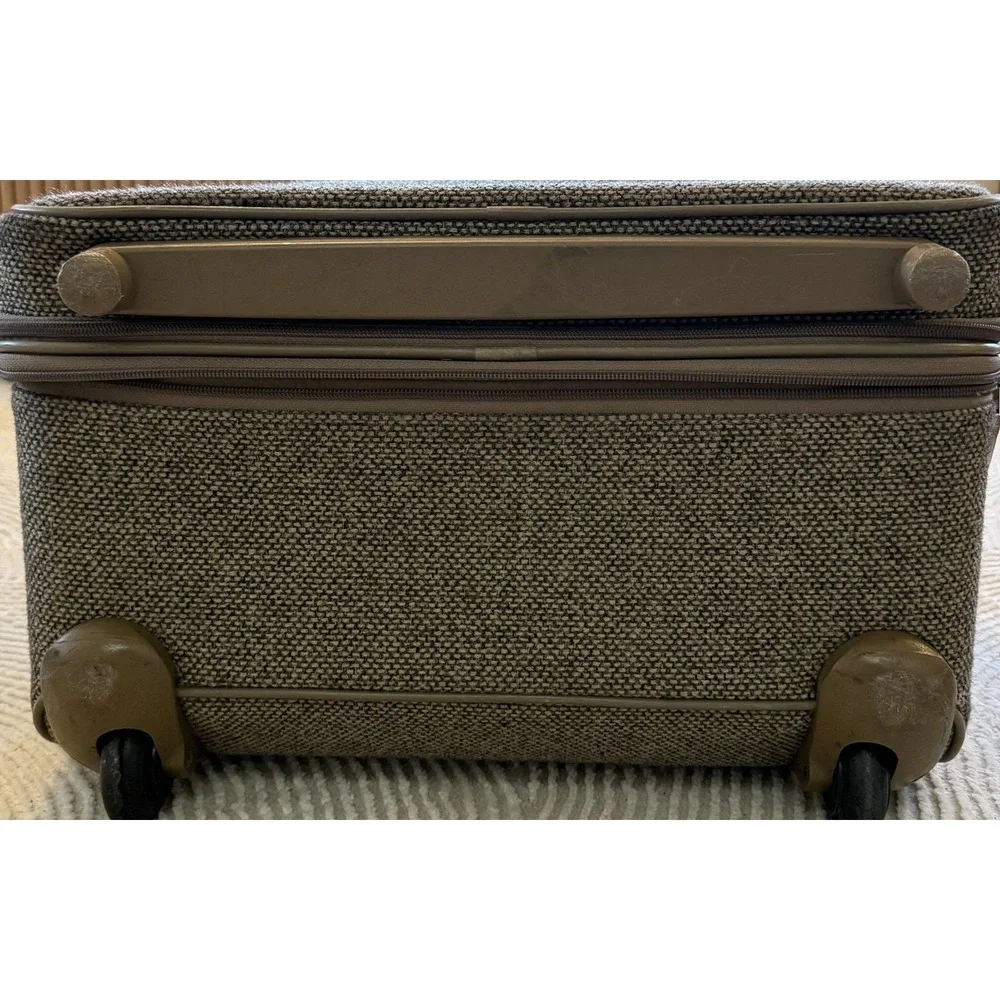 Vintage Hartmann Tweed Leather Rolling Suitcase 2 Wheeled Carry On Bag 22